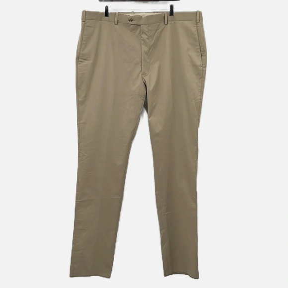 JB Britches Torino Pants in Khaki Flat Front Unhemmed - NEW - Size 42R - Picture 1 of 7